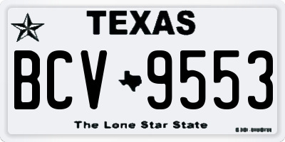 TX license plate BCV9553