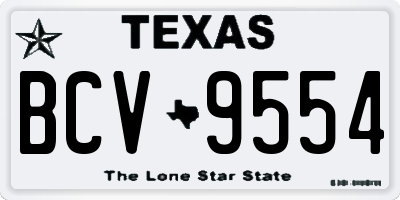 TX license plate BCV9554