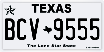 TX license plate BCV9555