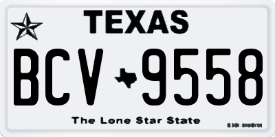 TX license plate BCV9558