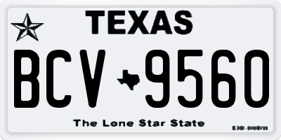 TX license plate BCV9560