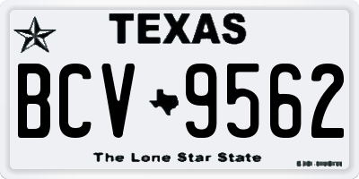 TX license plate BCV9562