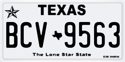 TX license plate BCV9563