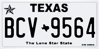 TX license plate BCV9564