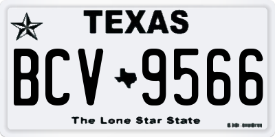 TX license plate BCV9566