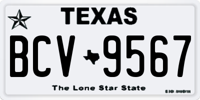 TX license plate BCV9567