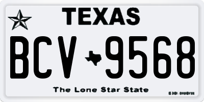 TX license plate BCV9568