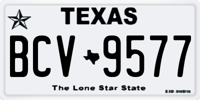 TX license plate BCV9577