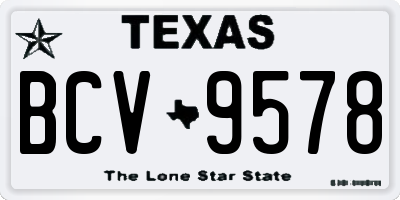 TX license plate BCV9578