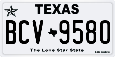 TX license plate BCV9580