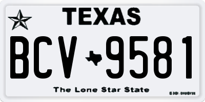 TX license plate BCV9581