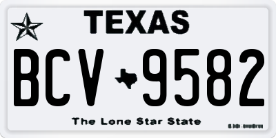 TX license plate BCV9582