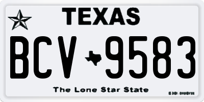 TX license plate BCV9583