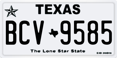 TX license plate BCV9585