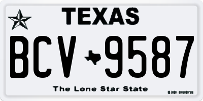 TX license plate BCV9587