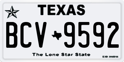 TX license plate BCV9592