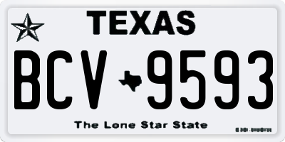 TX license plate BCV9593