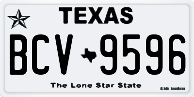 TX license plate BCV9596