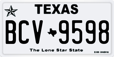 TX license plate BCV9598
