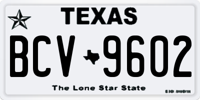 TX license plate BCV9602