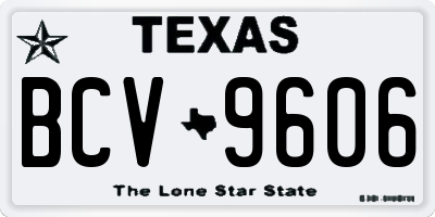 TX license plate BCV9606