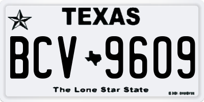 TX license plate BCV9609
