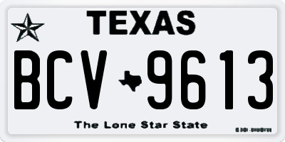 TX license plate BCV9613
