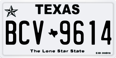 TX license plate BCV9614