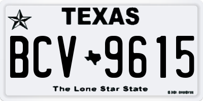 TX license plate BCV9615