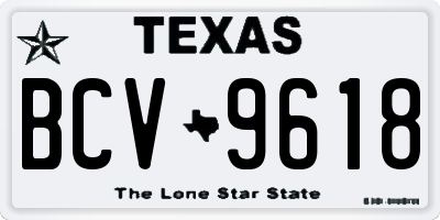 TX license plate BCV9618