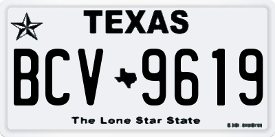 TX license plate BCV9619