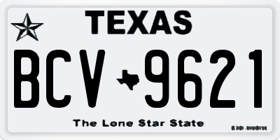 TX license plate BCV9621