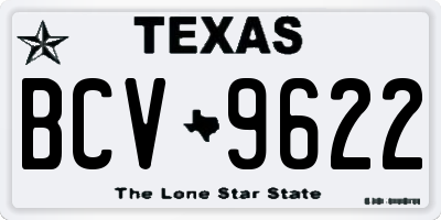 TX license plate BCV9622