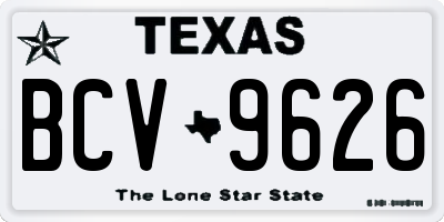 TX license plate BCV9626