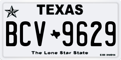 TX license plate BCV9629