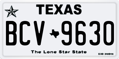 TX license plate BCV9630