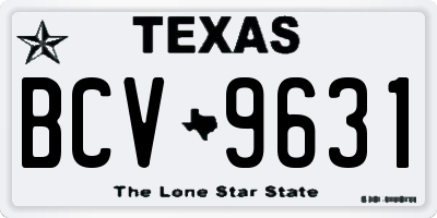 TX license plate BCV9631