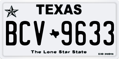 TX license plate BCV9633