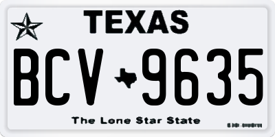 TX license plate BCV9635