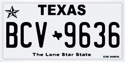 TX license plate BCV9636