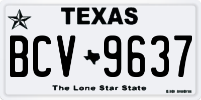 TX license plate BCV9637
