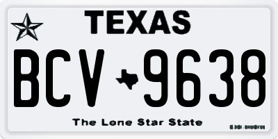 TX license plate BCV9638