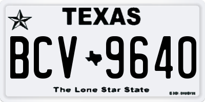 TX license plate BCV9640