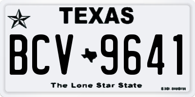 TX license plate BCV9641