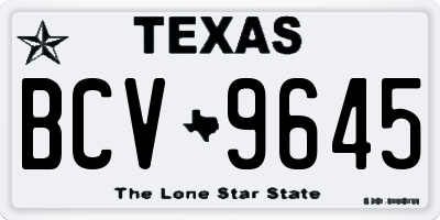 TX license plate BCV9645