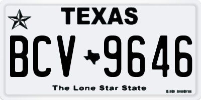 TX license plate BCV9646