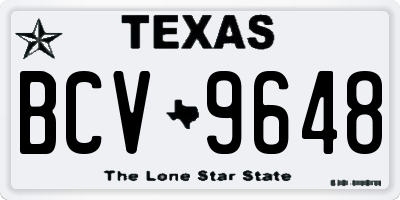 TX license plate BCV9648