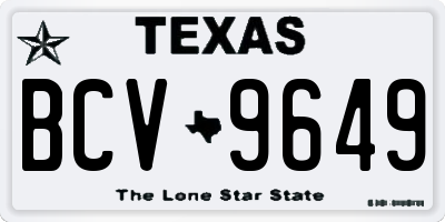 TX license plate BCV9649