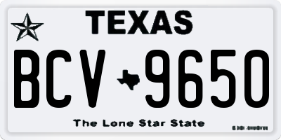 TX license plate BCV9650