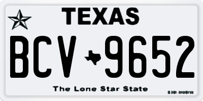 TX license plate BCV9652